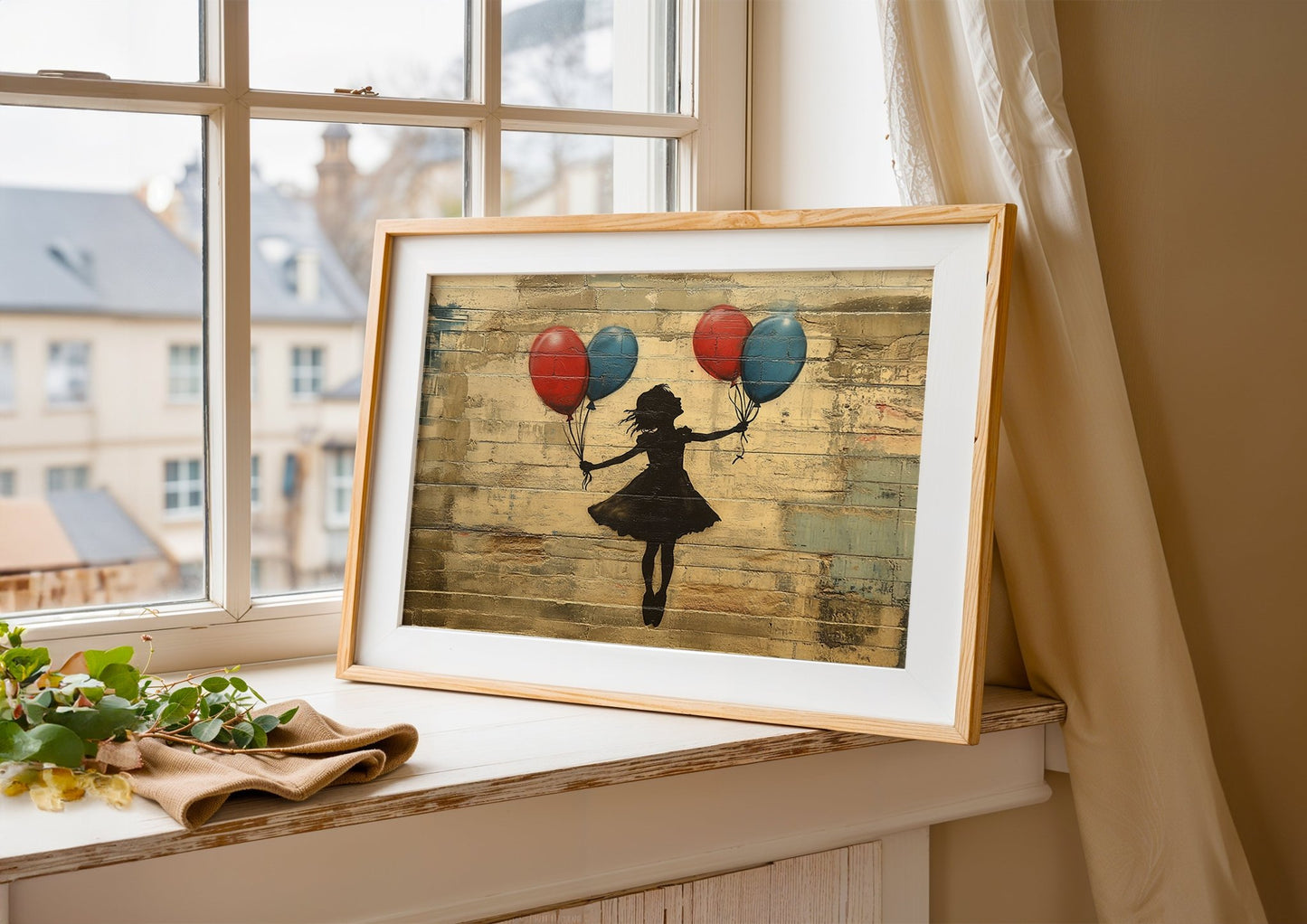 Stencil Girl Wall Art – Bansky Style A3 Canvas Print - Inkscape