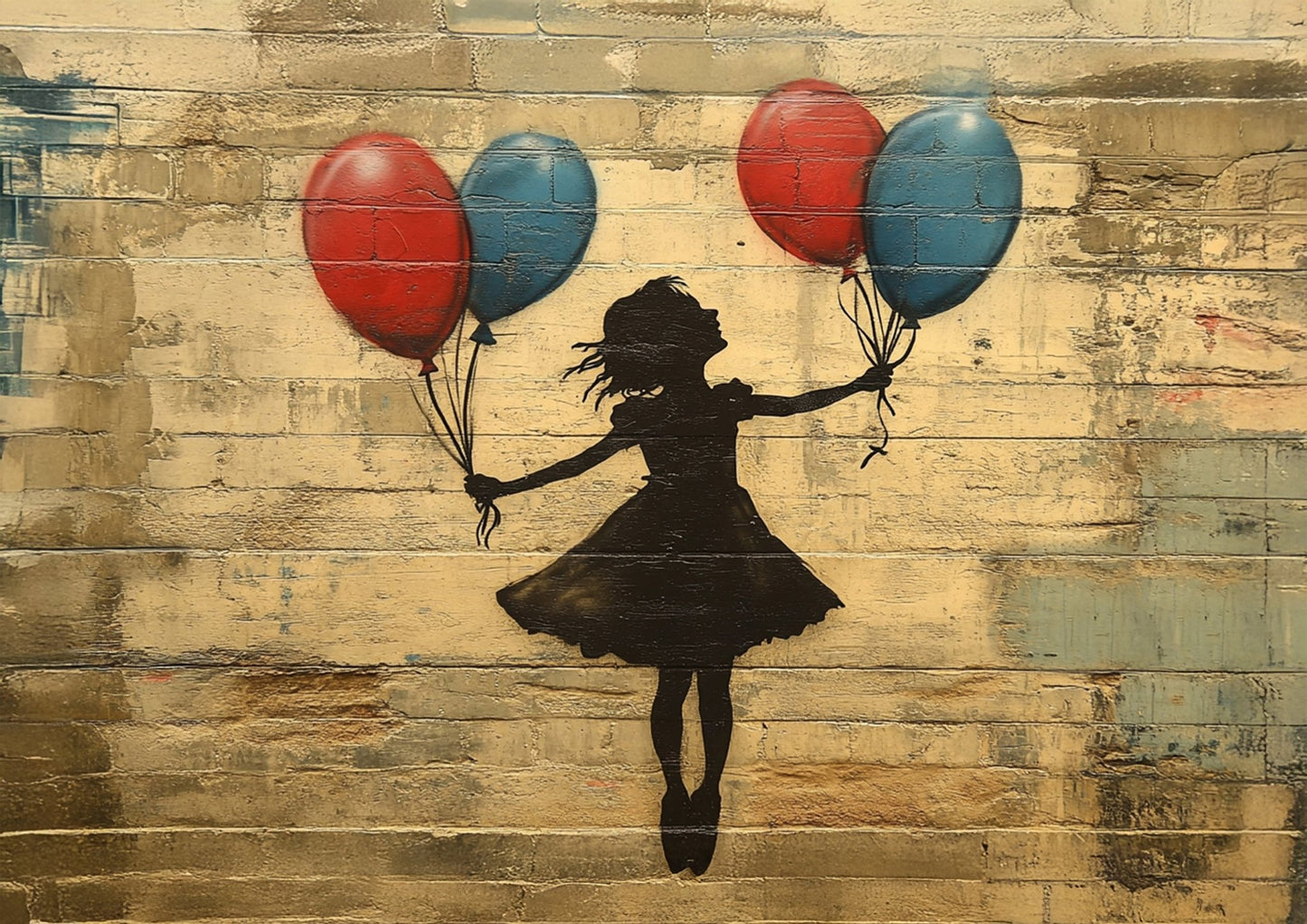 Stencil Girl Wall Art – Bansky Style A3 Canvas Print - Inkscape
