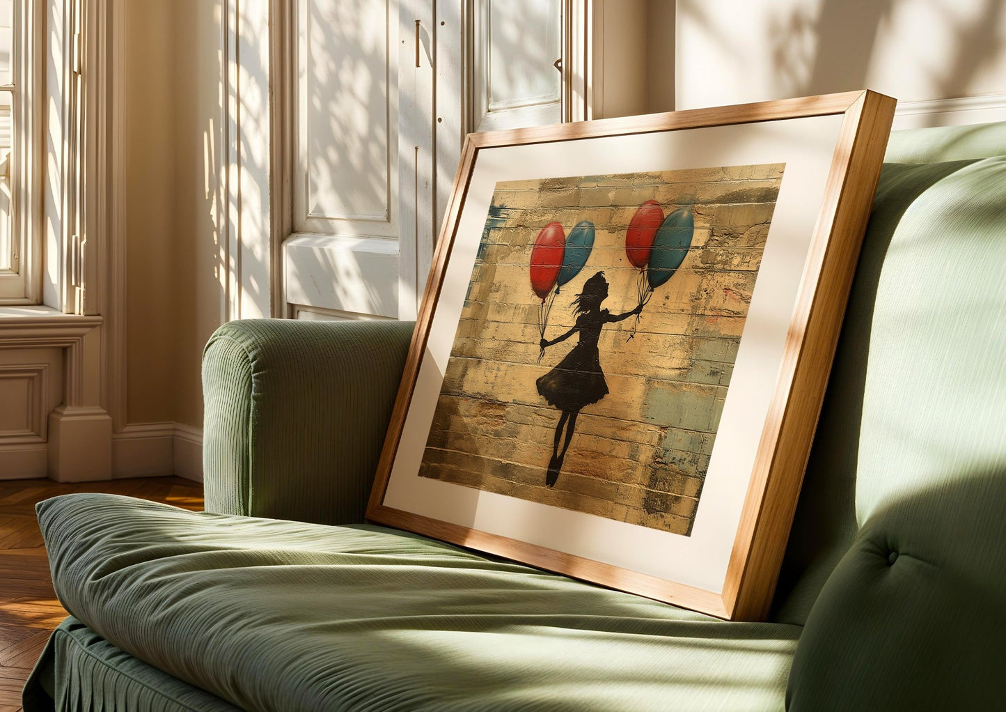 Stencil Girl Wall Art – Bansky Style A3 Canvas Print - Inkscape