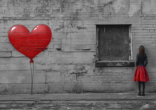 Banksy Style Girl & Balloon Wall Art – A3 Canvas Print - Inkscape