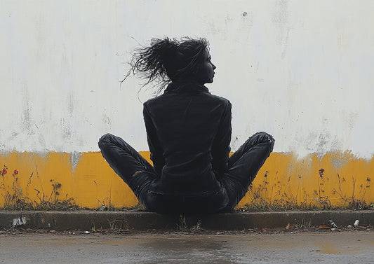 Banksy Style Wall Art – Woman in Gutter A3 Canvas Print - Inkscape