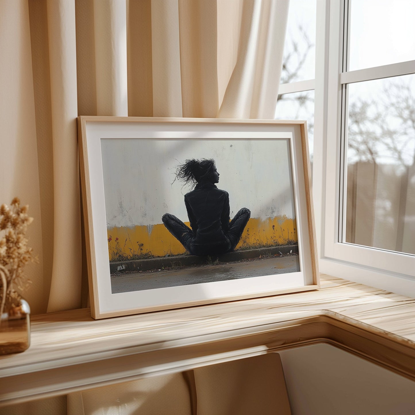 Banksy Style Wall Art – Woman in Gutter A3 Canvas Print - Inkscape