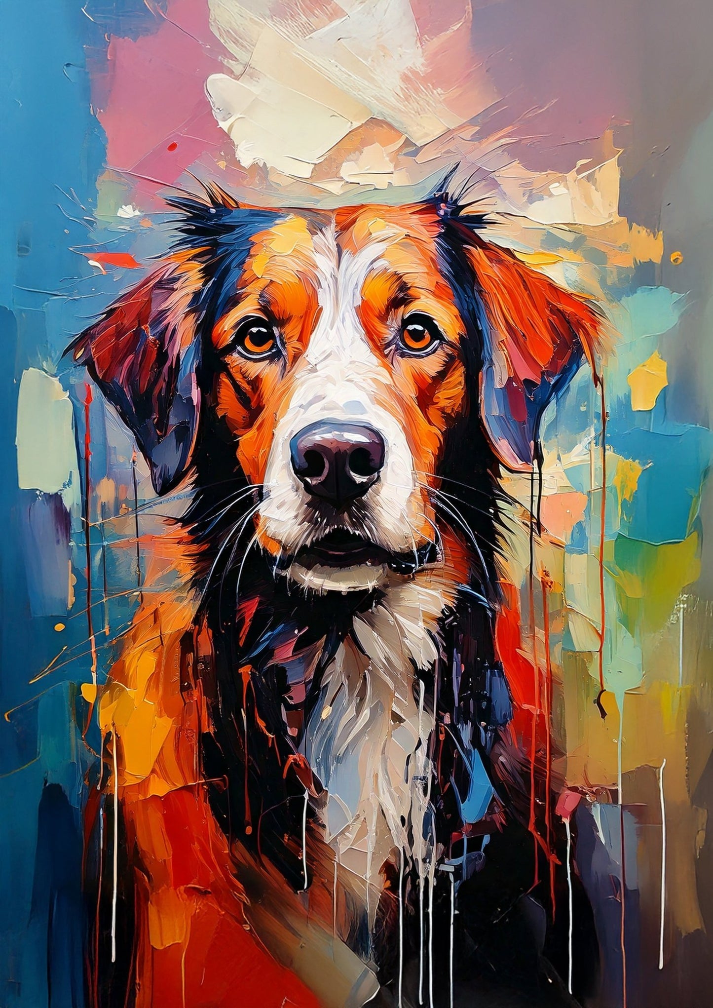 Vibrant Abstract Wall Art – A3 Unframed Cotton Canvas Print - Inkscape