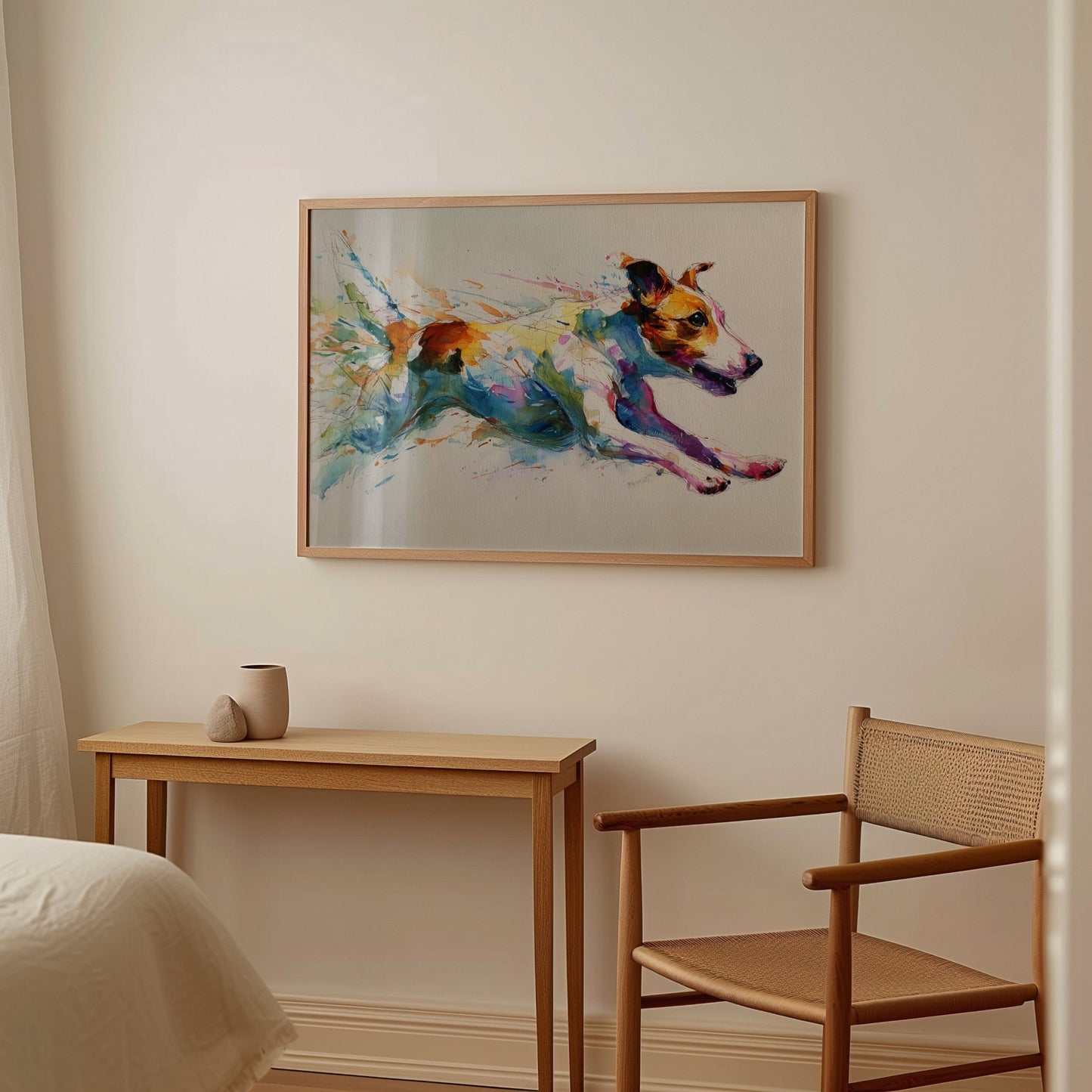 Watercolor Jack Russell Running – A3 Unframed Wall Art - Inkscape