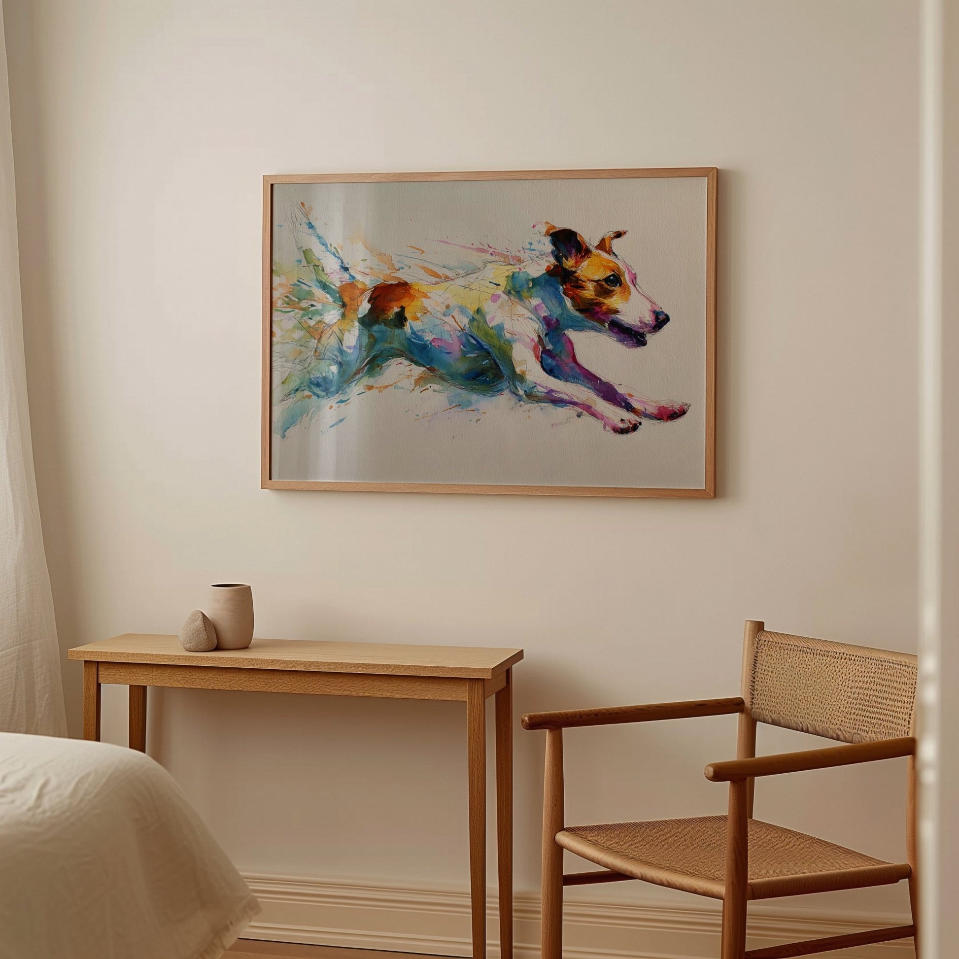 Watercolor Jack Russell Running – A3 Unframed Wall Art - Inkscape