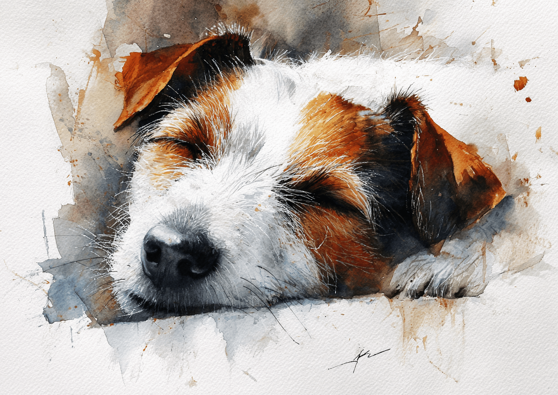 Watercolor Jack Russell Wall Art – A3 Unframed Print - Inkscape