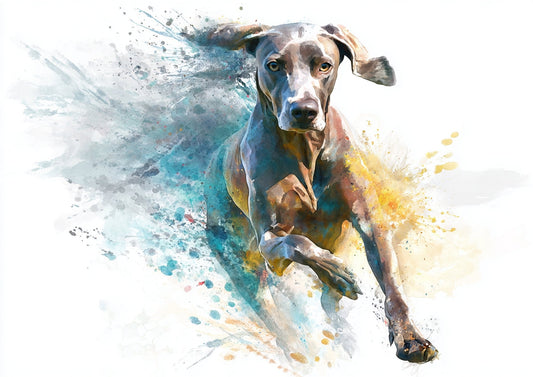 Watercolor Weimaraner Wall Art – A3 Unframed Canvas - Inkscape